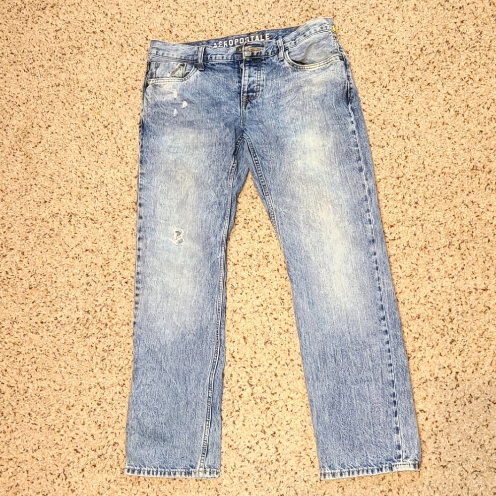 Aeropostale Men's Bowery Slim Straight Jeans